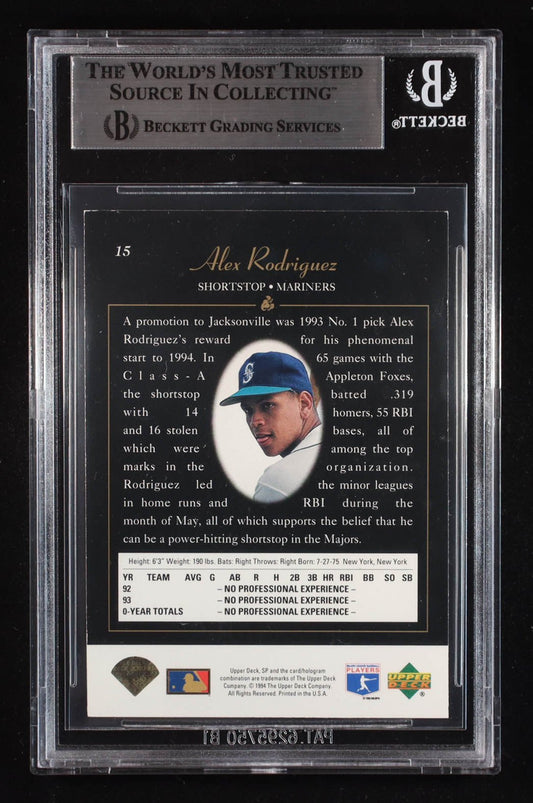 Alex Rodriguez 1994 SP Foil RC Autograph Beckett BGS - Price Is Right Miami