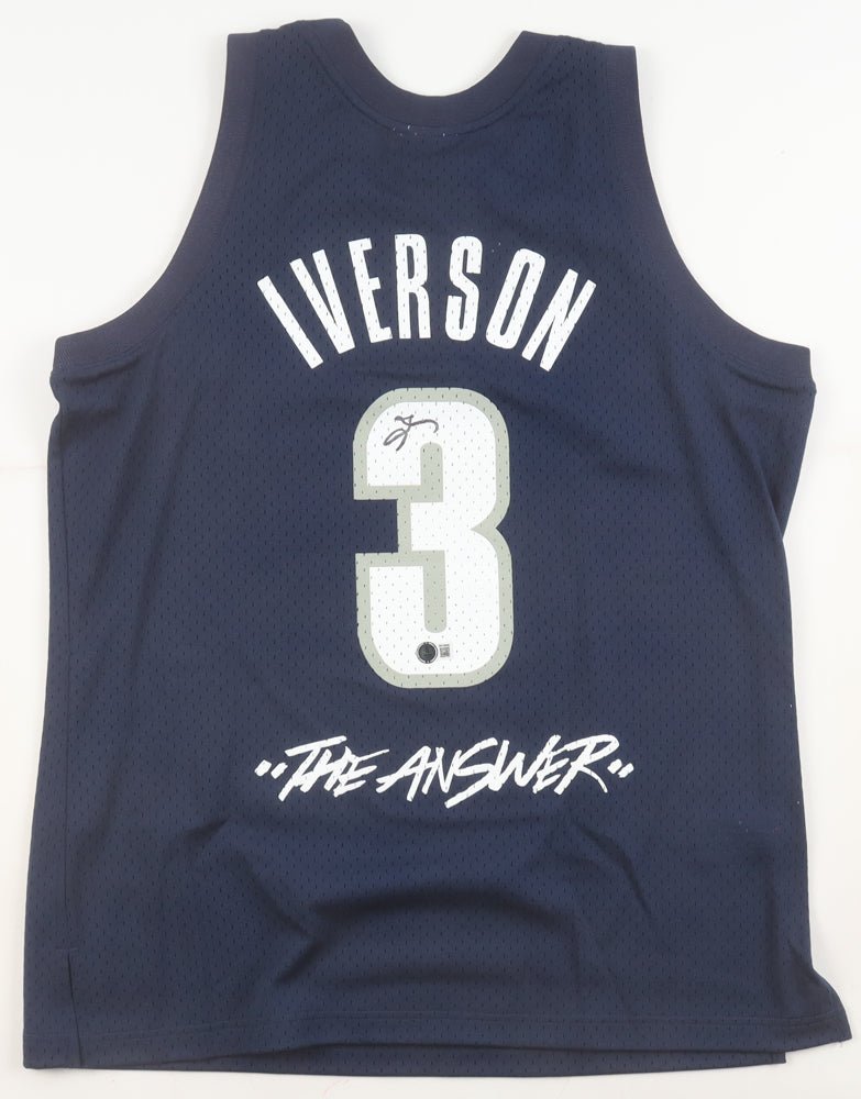 Allen Iverson Signed Georgetown Hoyas Mitchell Ness Authentic Jersey Beckett (view 3)