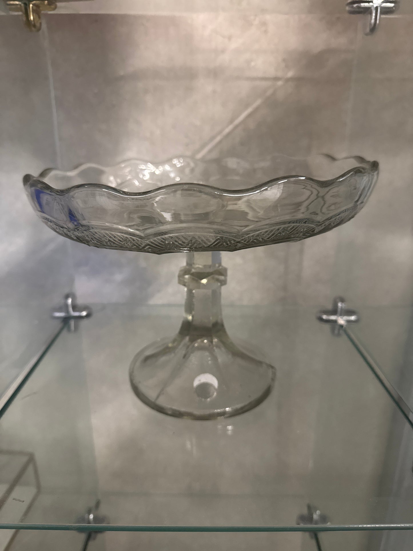 ALL'ORIGINE GLASS CLAKE SERVING STAND GRAY - Price Is Right Miami