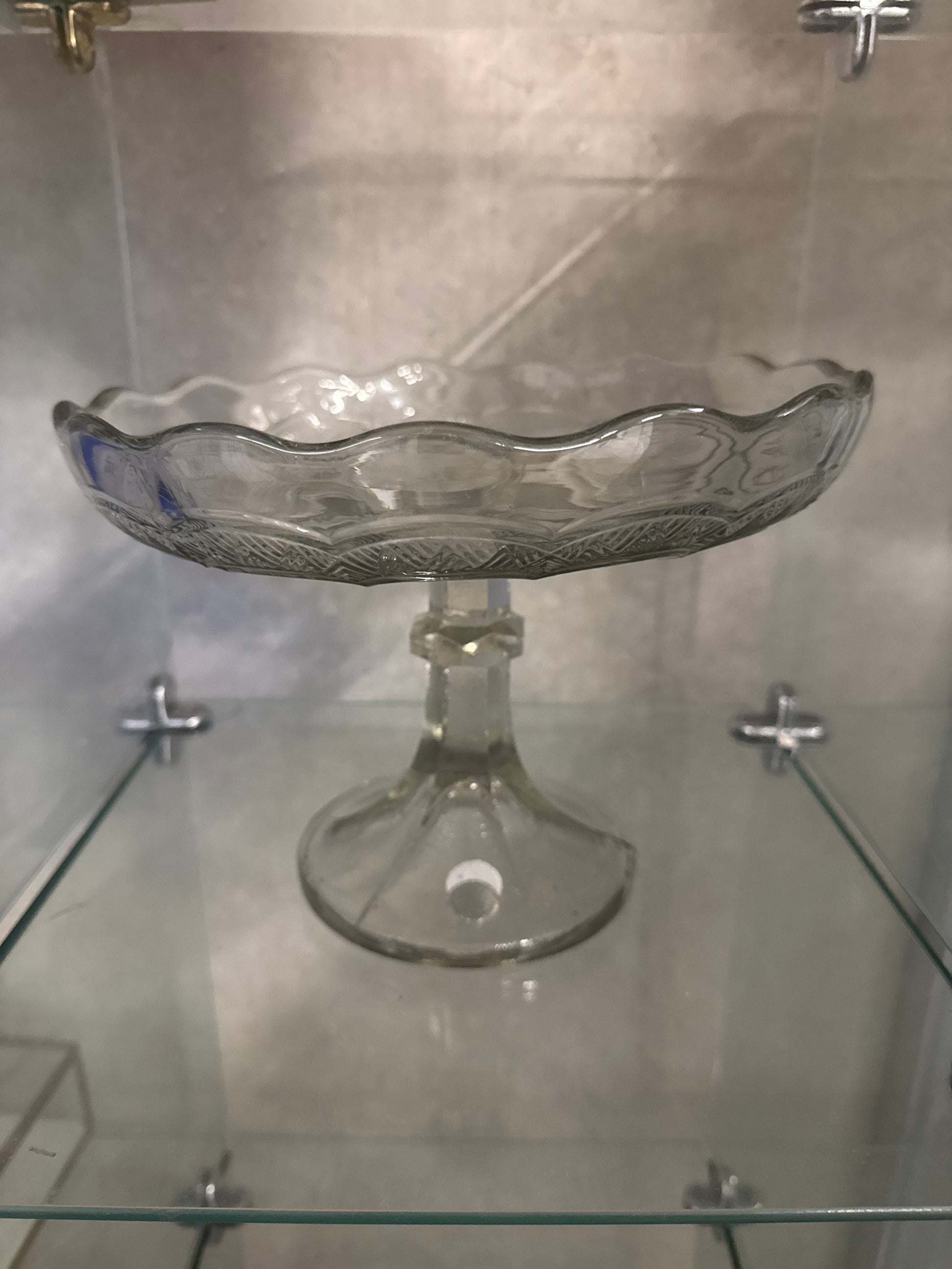 ALL'ORIGINE GLASS CLAKE SERVING STAND GRAY - Price Is Right Miami