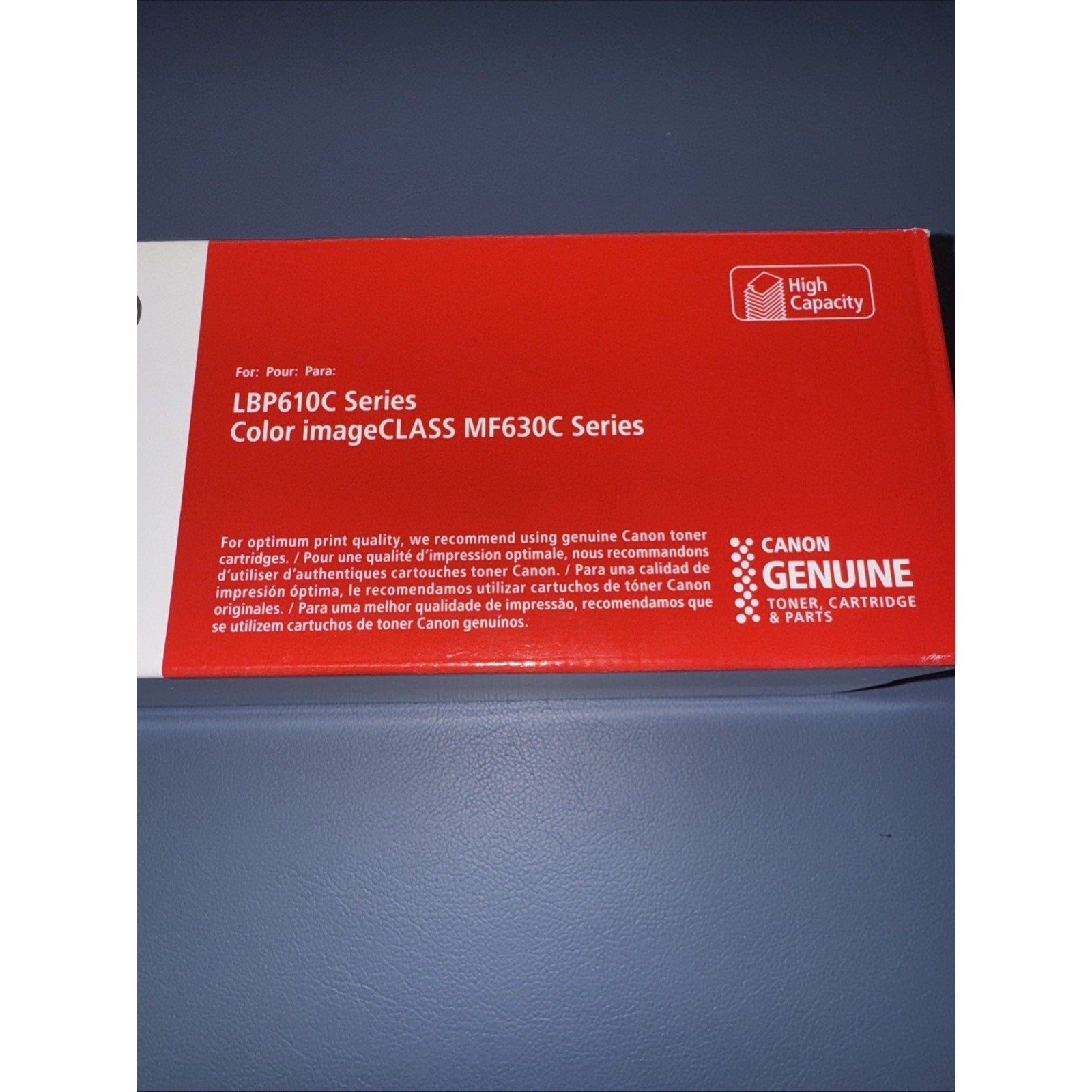 Canon 045H high capacity toner cartridge box for LBP610C and Color imageCLASS MF630C Series printers in red and white design