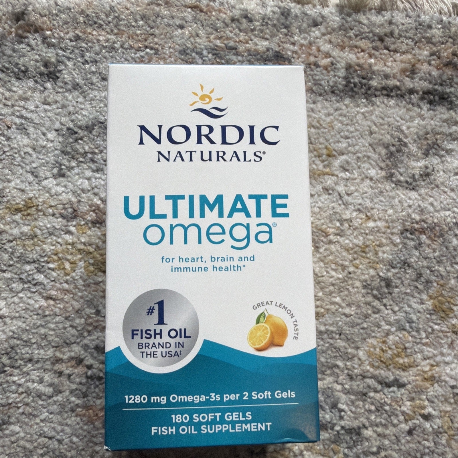 Nordic Naturals Ultimate Omega 3 - 1280 mg 180 Softgels Lemon Flavor Exp 10/2027