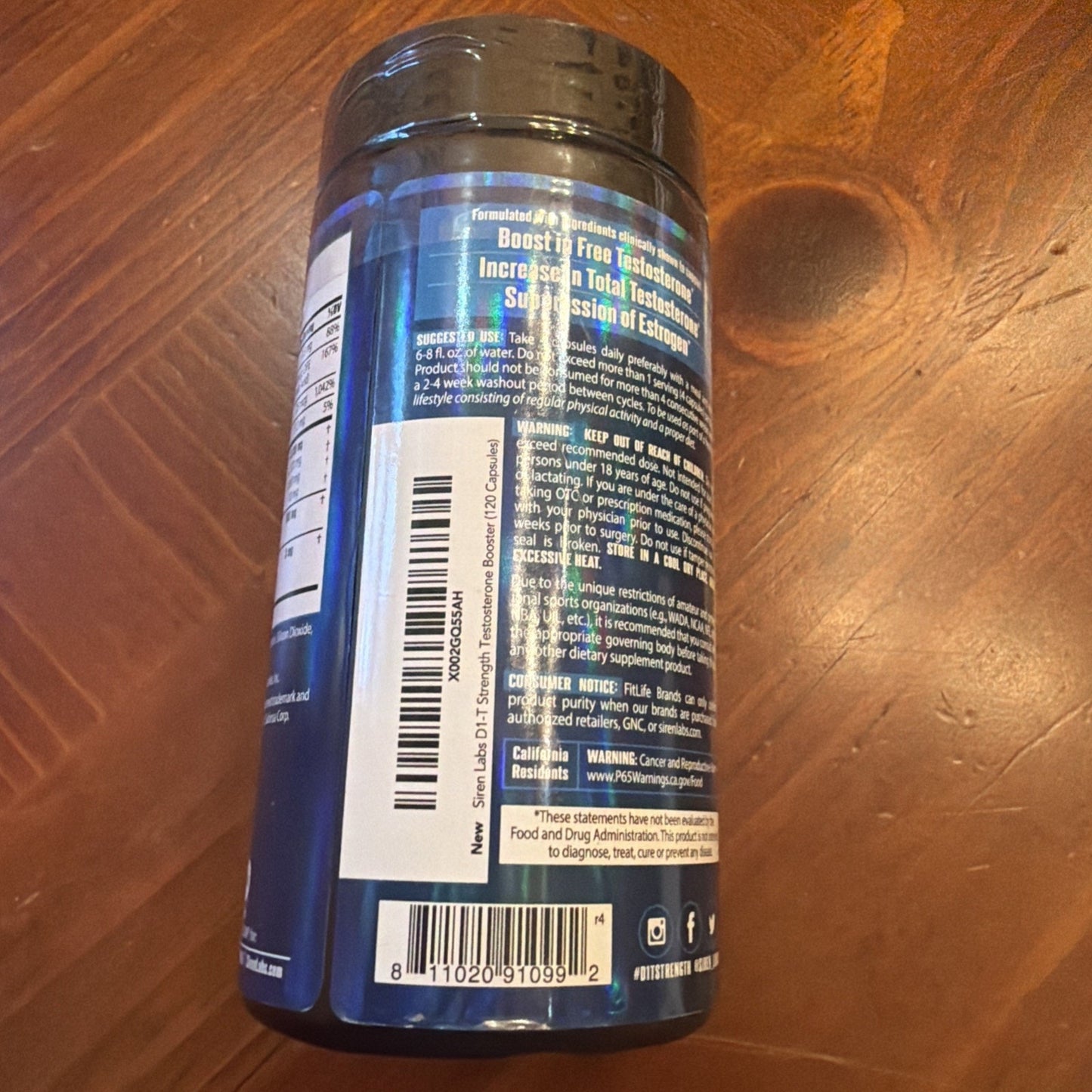 Siren Labs D1-T Strength Test Booster 120 Capsules - NEW- EXP: 04/2027 — Image 3