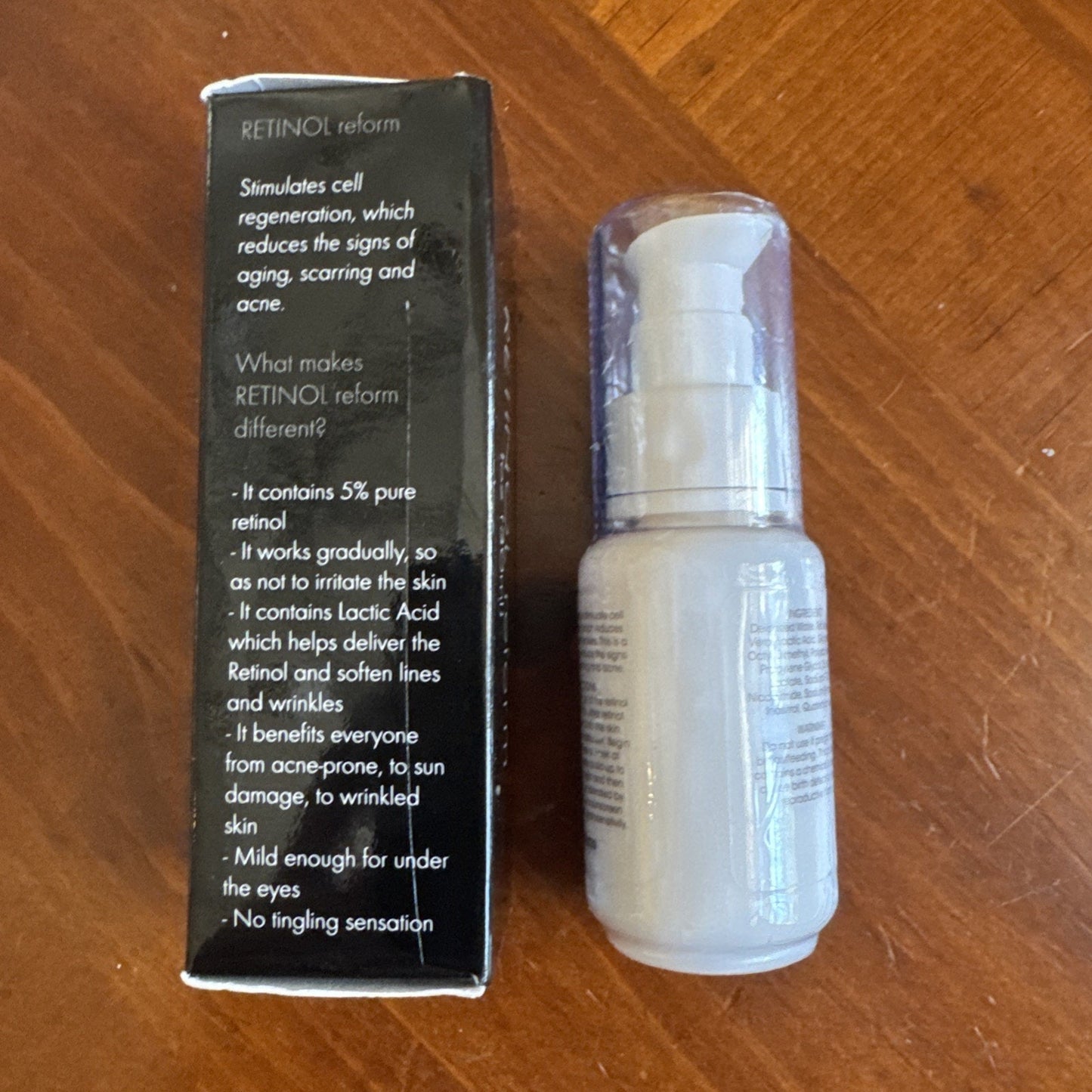 NEW SEALED BOX Resurface by Shani Darden Retinol Reform Peel 1 oz with pump and product benefits on black packaging