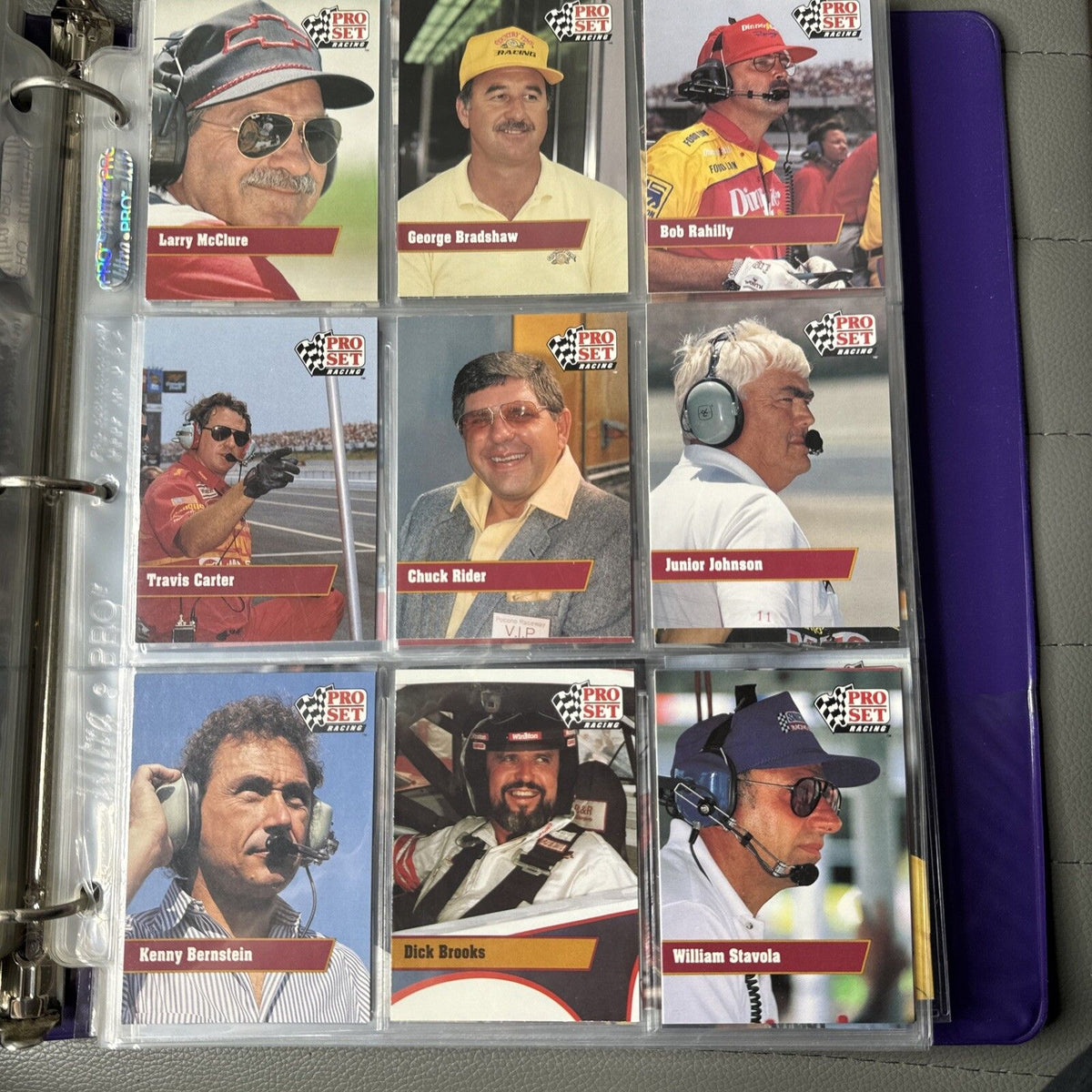 Set of 9 Pinnacle Pro Set NASCAR Marx Trading Cards (Set 618E)