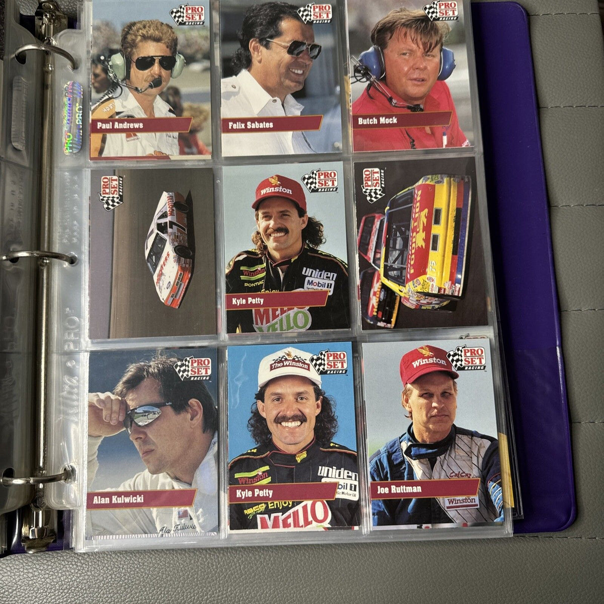 Set of 9 Pinnacle Pro Set NASCAR Marx Trading Cards (Set 1BDA)