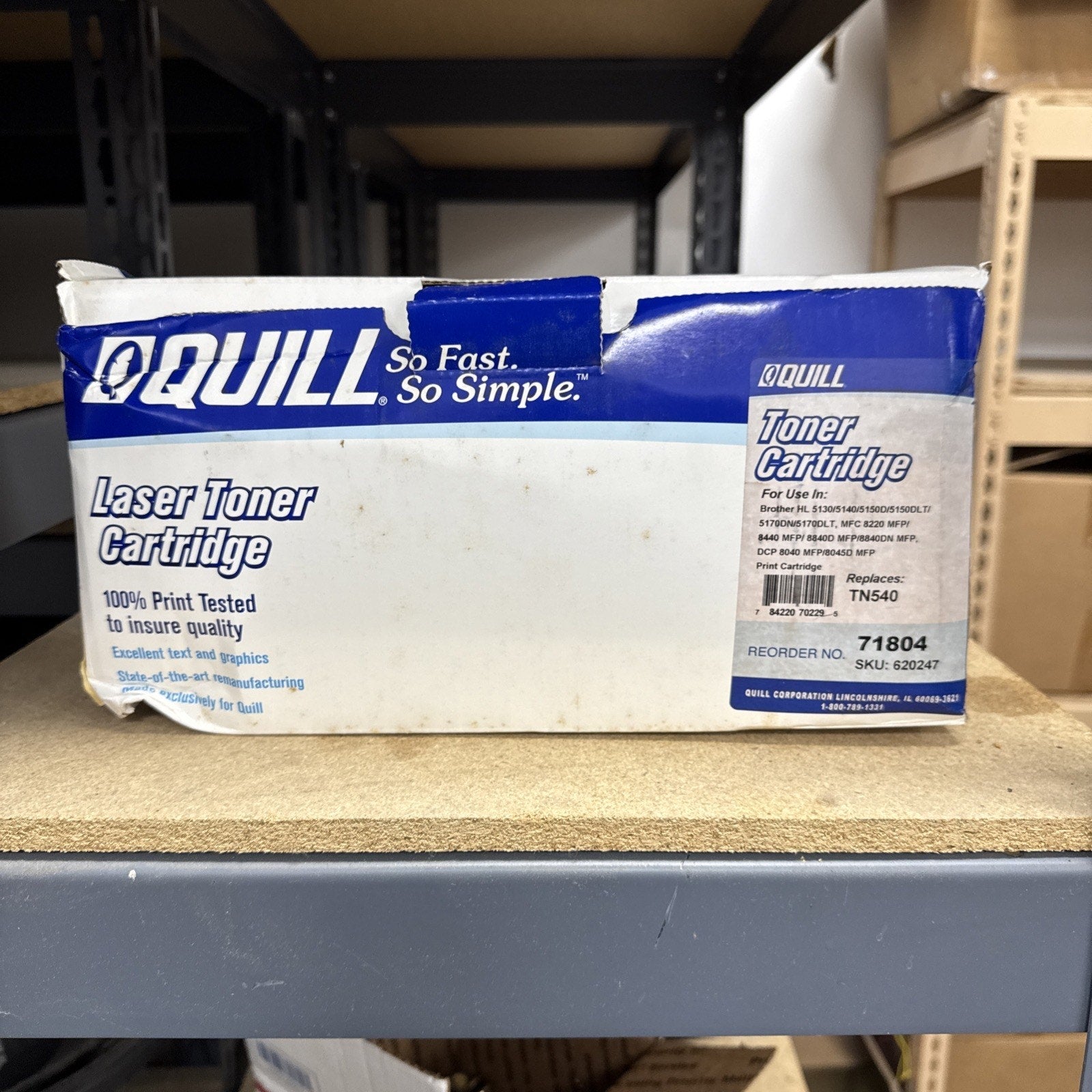 QUILL 71804 sealed replacement laser toner cartridge compatible with Brother TN-540 black printer cartridge