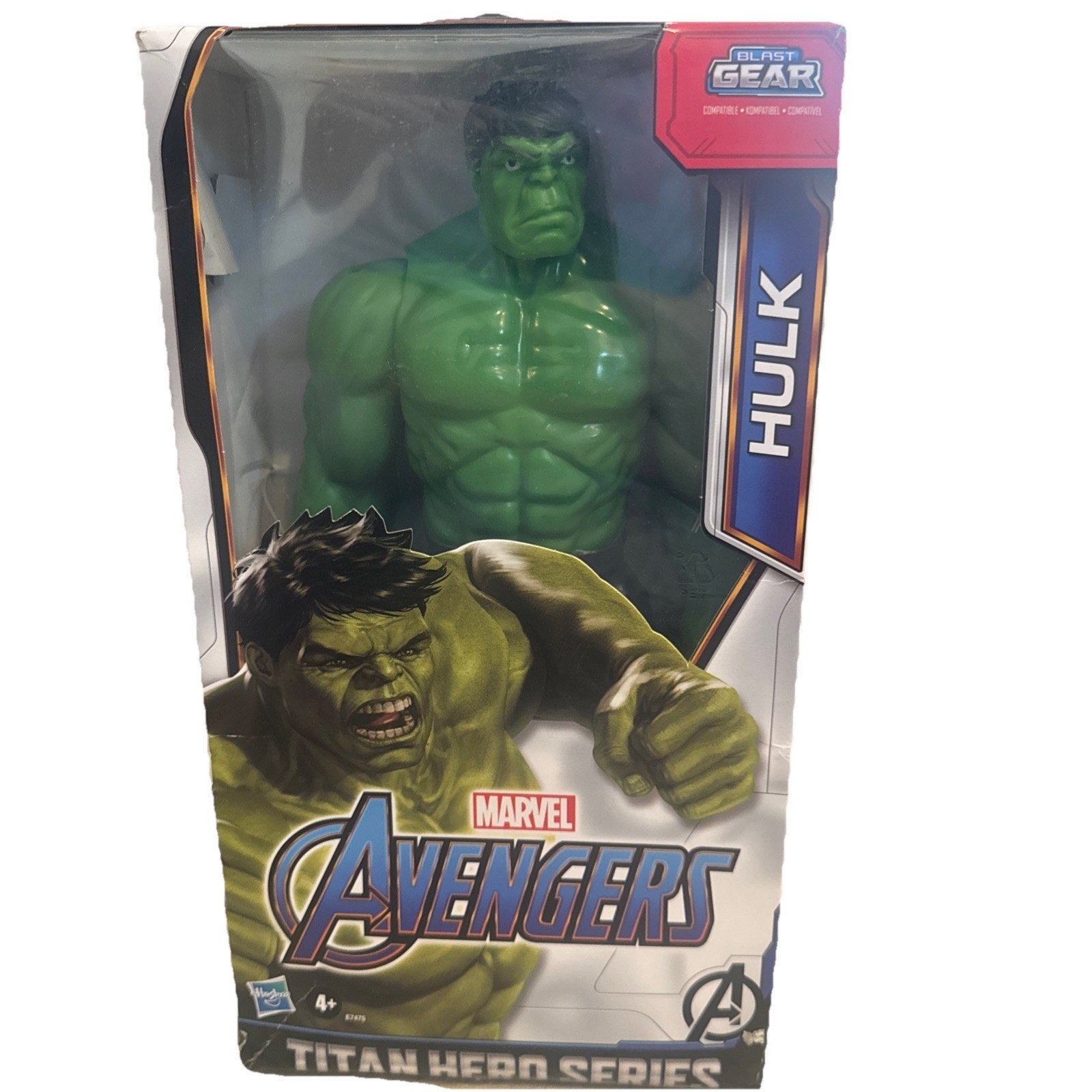 Avengers Titan Hero Series The Hulk action figure in original box with detailed green muscular design and packaging artwork