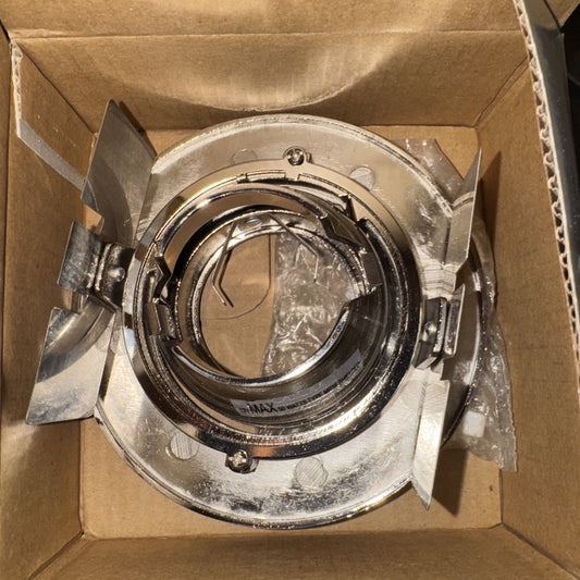 MISHKI M-4100-SN recessed lighting trim in satin nickel with adjustable gimbal spotlight inside cardboard box
