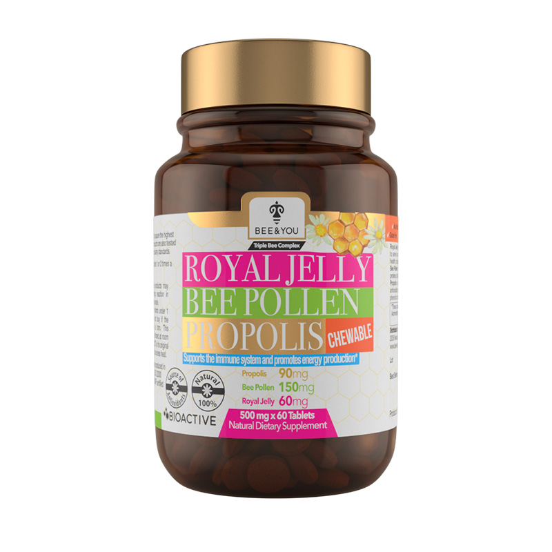 Bee & You Royal Jelly + Propolis + Bee Pollen Chewable Tablets — official product image