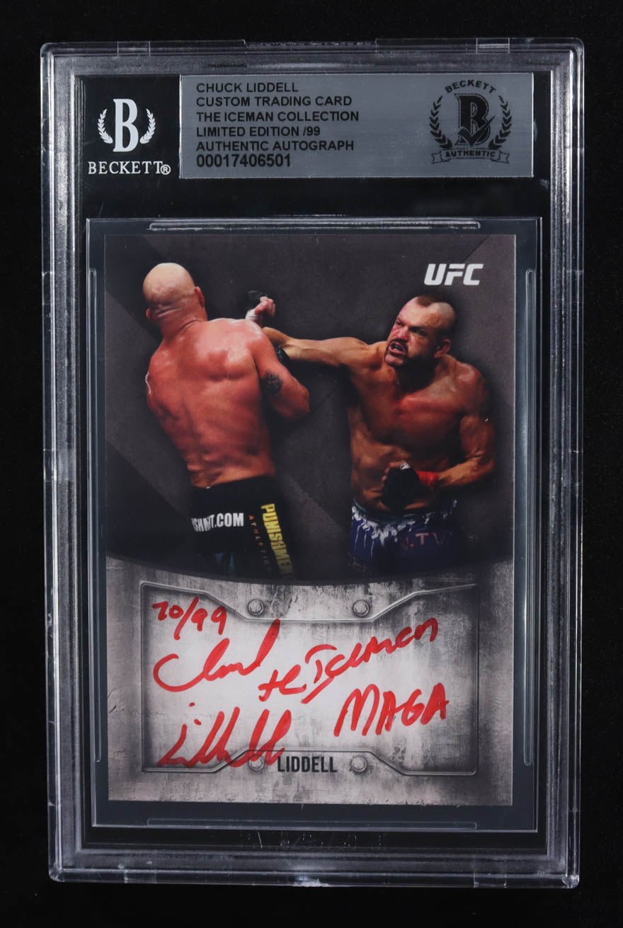 Chuck Liddell Signed The Iceman MAGA Card 70 Of 99 Beckett Authentic - Price Is Right Miami