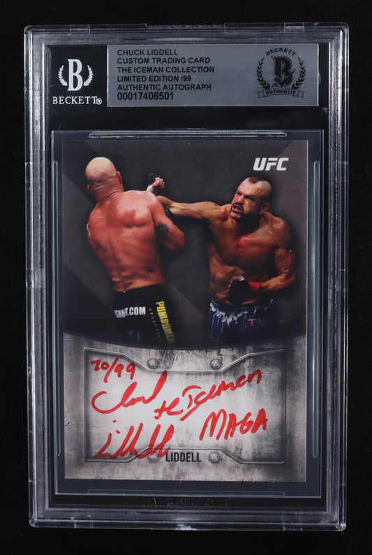 Chuck Liddell Signed The Iceman MAGA Card 70 Of 99 Beckett Authentic - Price Is Right Miami
