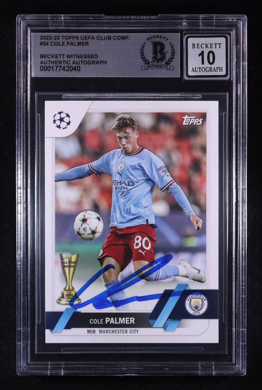 Cole Palmer Signed 2022-23 Topps UEFA Club Competitions Autograph Beckett 10 - Price Is Right Miami