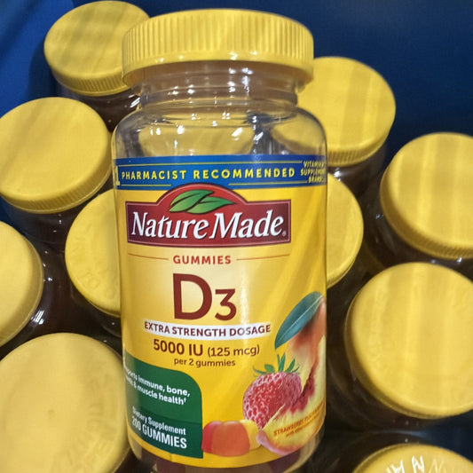 Nature Made D3 5000 IU 200 Gummies Exp. 05/2026