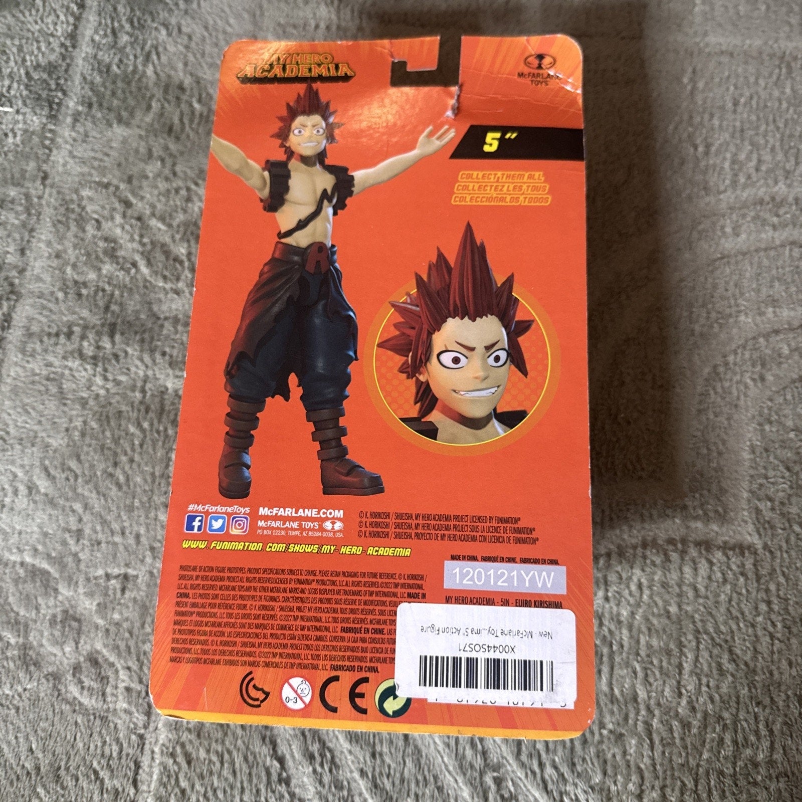 My Hero Academia Eijiro Kirishima 5 inch McFarlane Toys action figure sealed in original packaging with character art