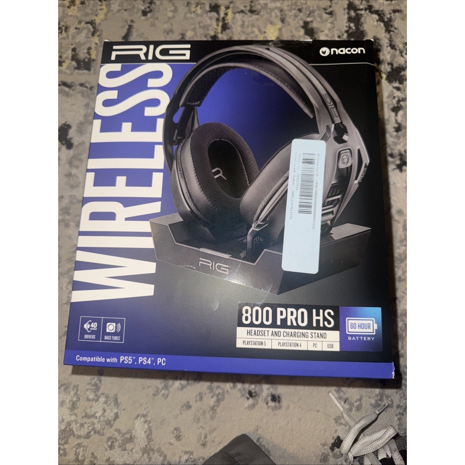 RIG 800 Pro HS wireless gaming headset and charging stand in black compatible with PS5 PS4 and PC with 60-hour battery