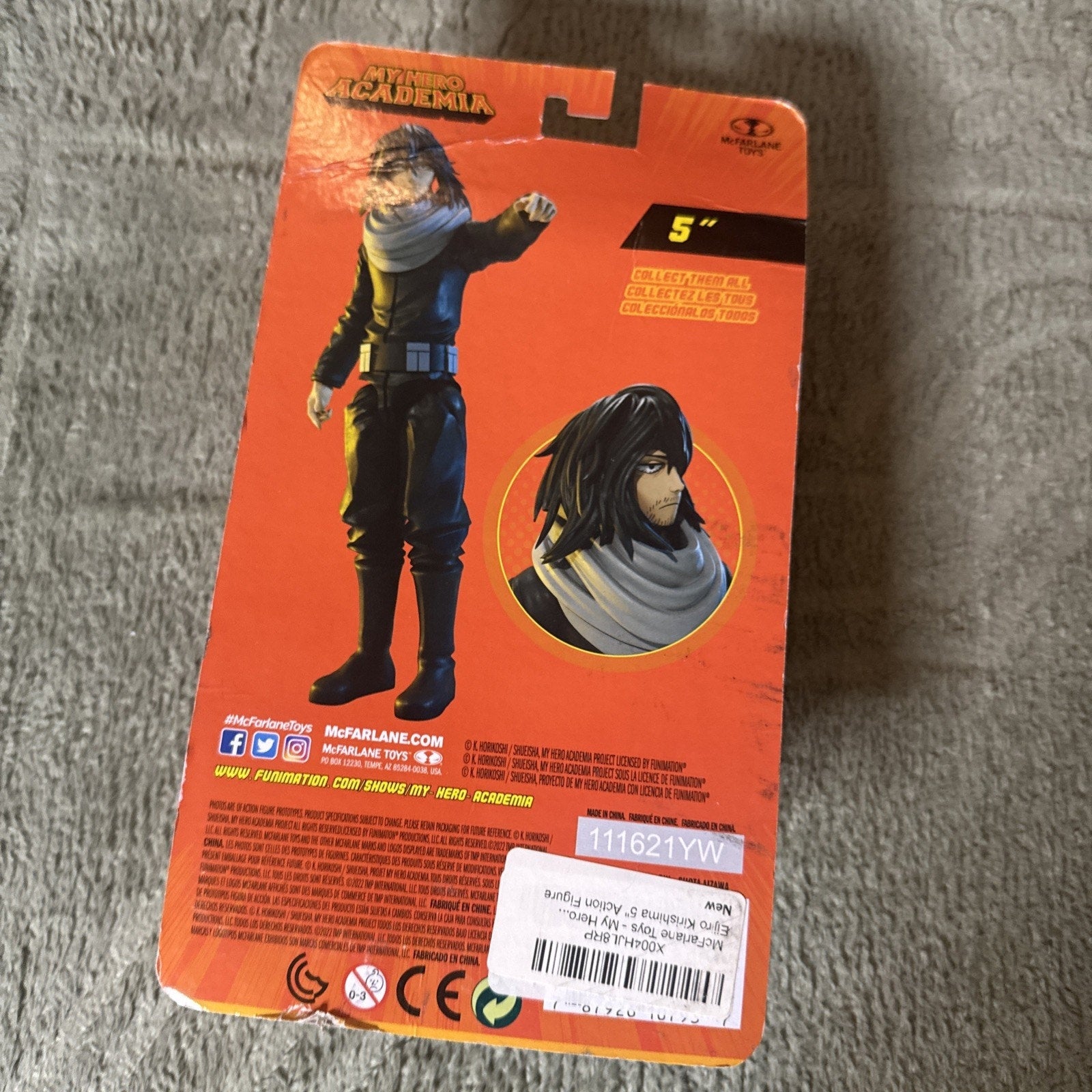 McFarlane Toys My Hero Academia Shota Aizawa 5-inch action figure in original packaging with character art and branding details
