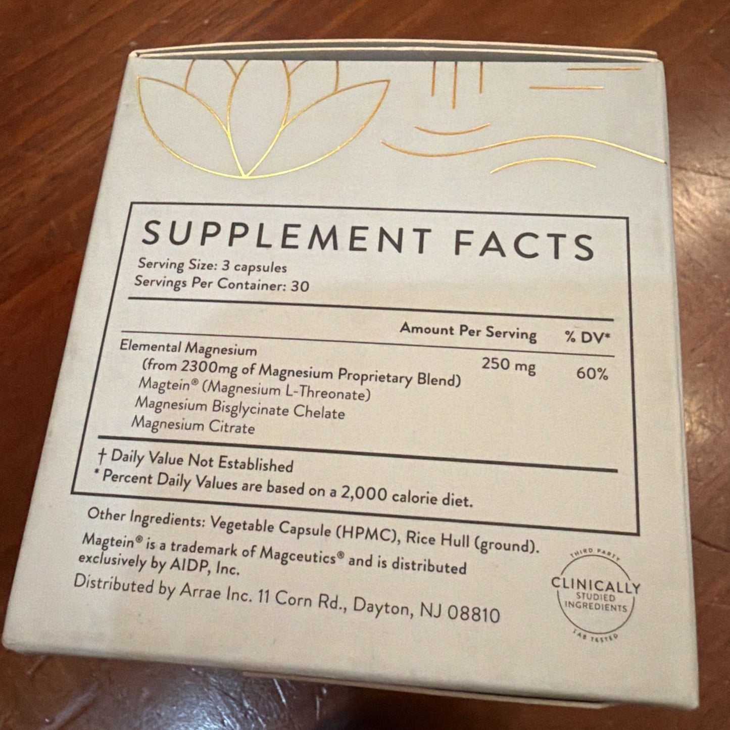 Arrae Magnesium L-Threonate Triple Blend 90 Capsules — Image 4