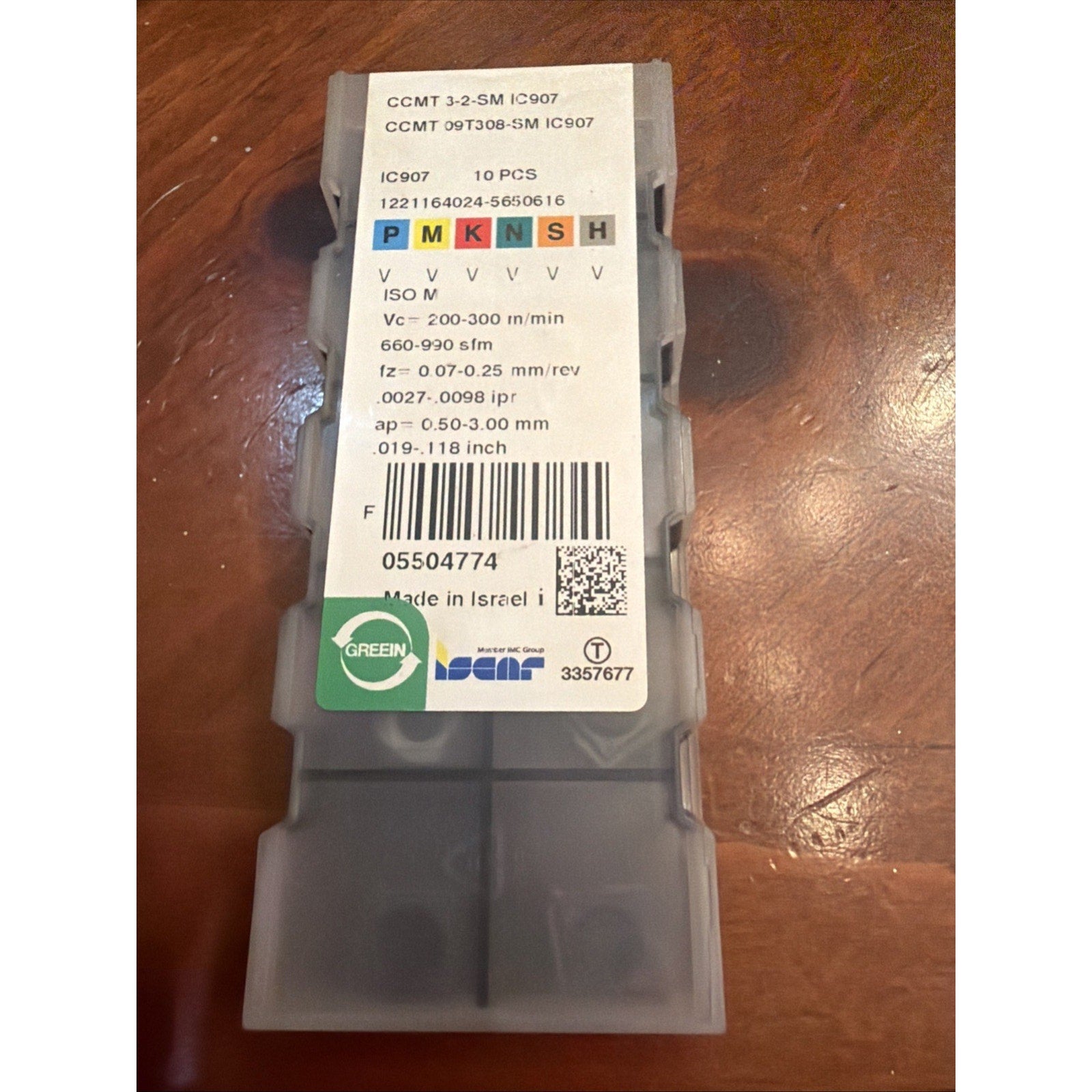 ISCAR CCMT 09T308-SM IC907 Carbide Inserts 9pcs