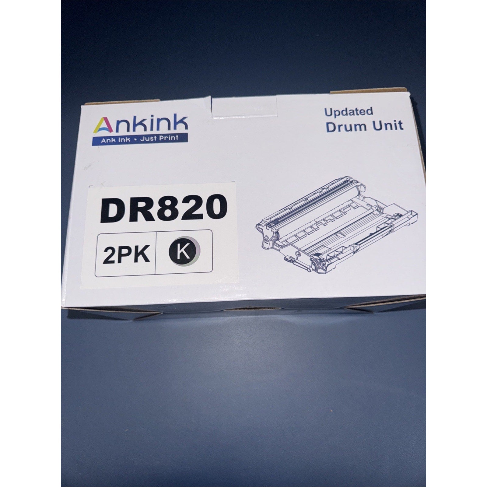 Ankink DR820 updated drum unit 2-pack black compatible with Brother MFC and HL series printers in white box packaging