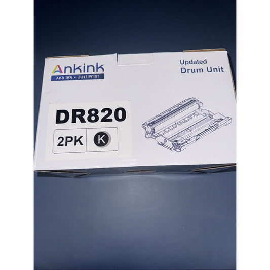 Ankink DR820 updated drum unit 2-pack black compatible with Brother MFC and HL series printers in white box packaging