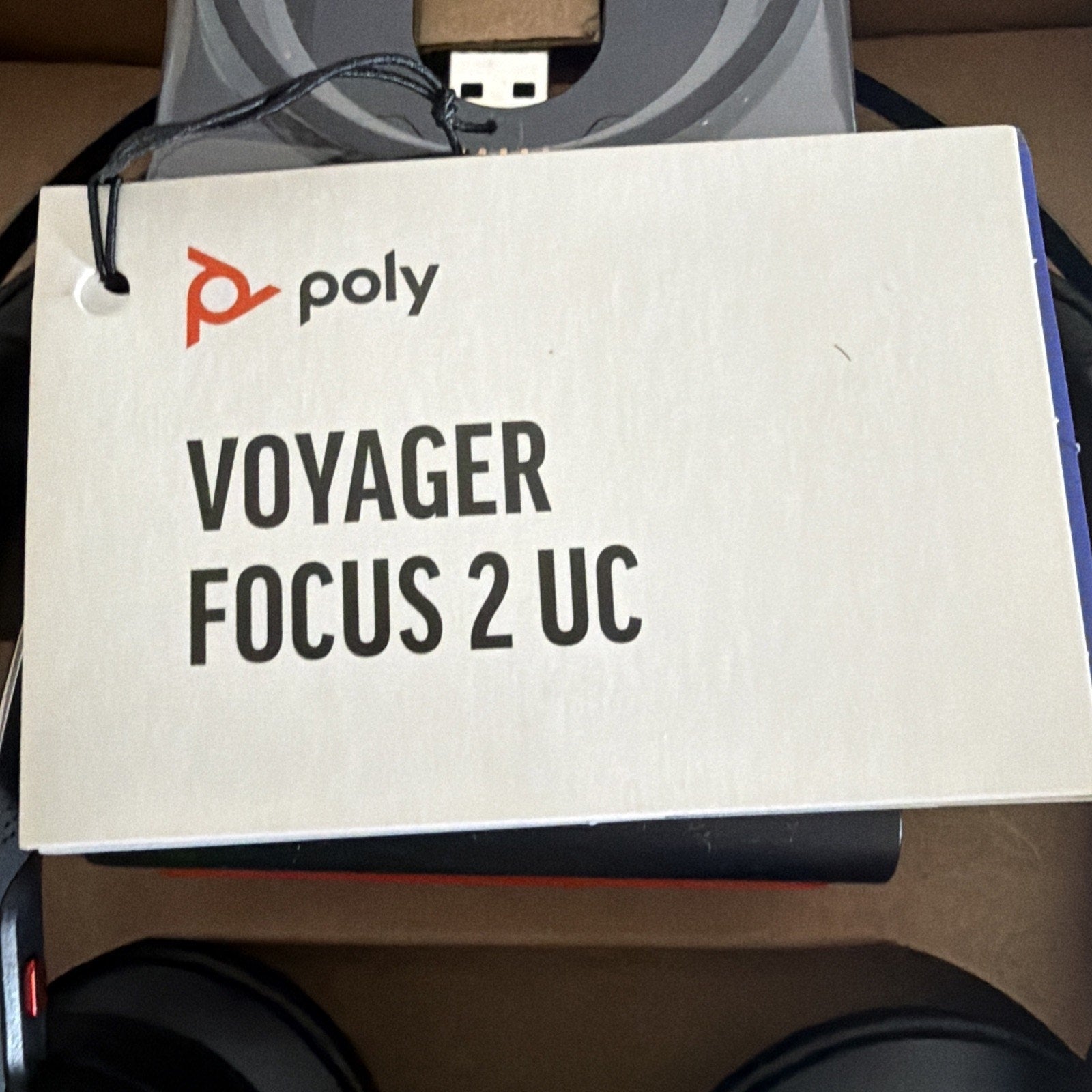 Poly Voyager Focus 2 Bluetooth Headset Teams w/Stand (213727-02, 77Y87AA) New
