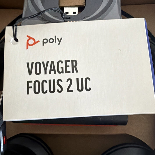 Poly Voyager Focus 2 Bluetooth Headset Teams w/Stand (213727-02, 77Y87AA) New