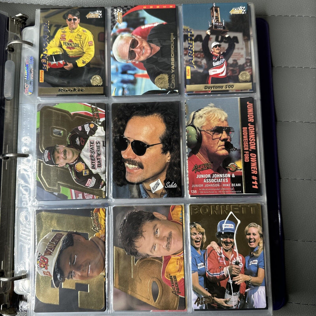 Set of 9 Pinnacle Pro Set NASCAR Marx Trading Cards (Set D648)