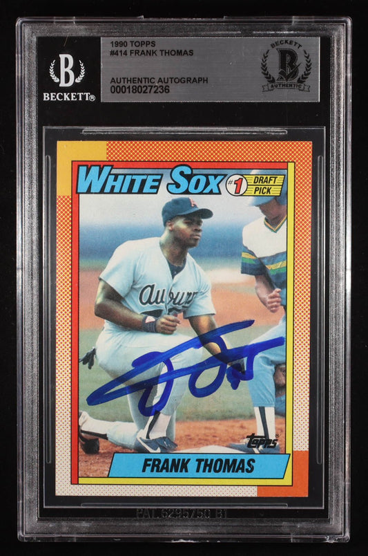 Frank Thomas Signed 1990 Topps RC 414 Rookie Autograph Card - Price Is Right Miami