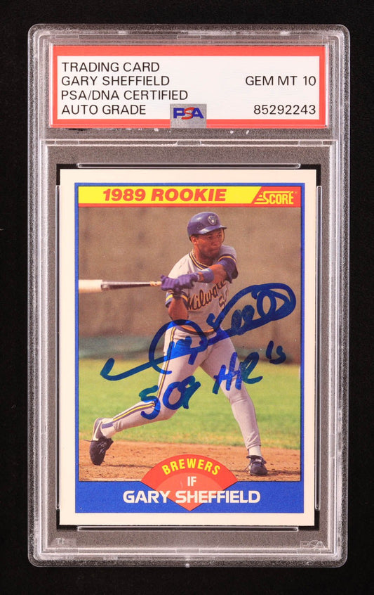 Gary Sheffield 1989 Score Rookie Card Signed Autograph PSA 10 Inscribed 509 HRs - Price Is Right Miami
