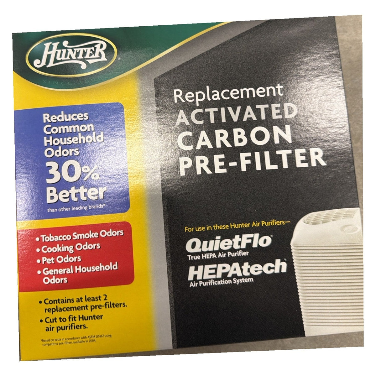 Hunter 30901 Replacement Activated Carbon Pre-Filter for QuietFlo and HEPAtech Air Purifiers (2+ Pre-Filters)