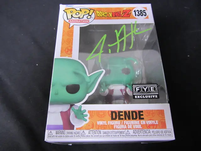 Justin Cook signed Gragon Ball Dende Funko Pop FYE #1385 COA 120787