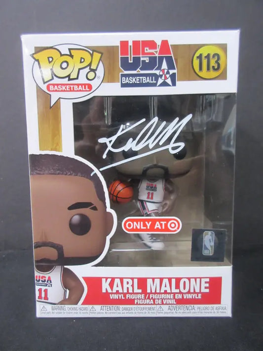 Karl Malone Signed USA Basketball Funko Pop #113 Certified w COA 2362642