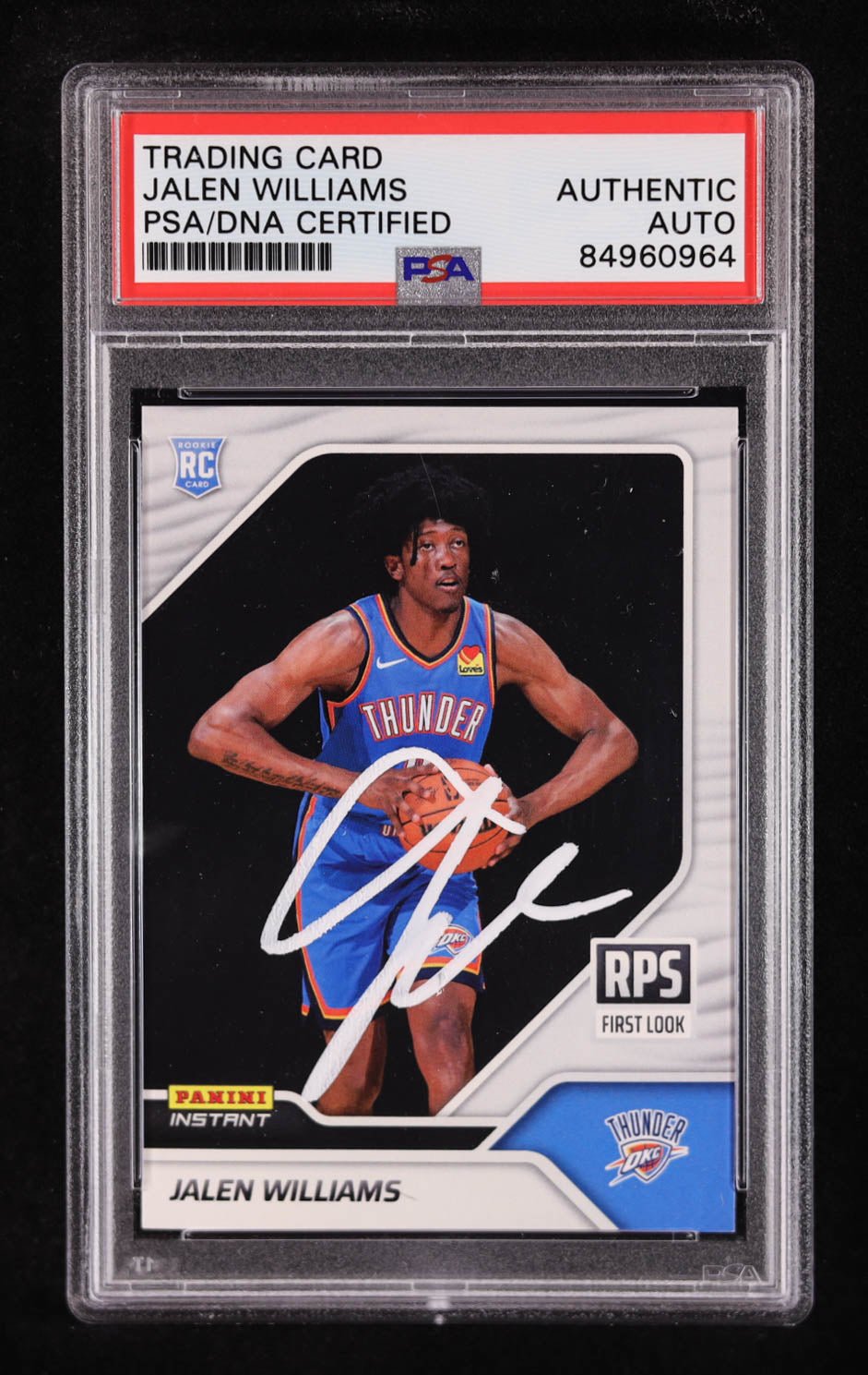 Jalen Williams Signed 2022 23 Panini Instant RPS First Look, Sports Card