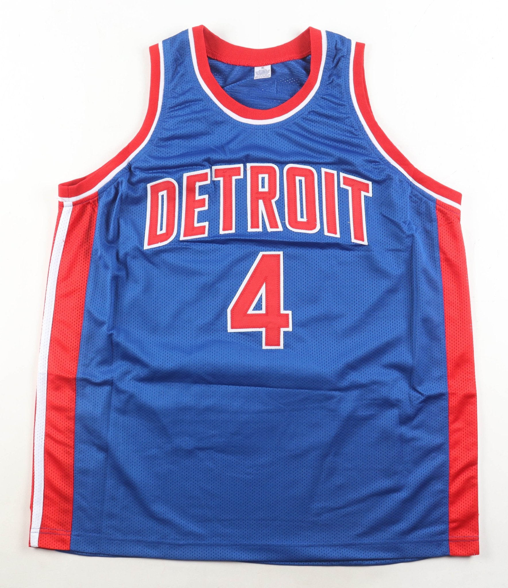 Joe Dumars Signed Detroit Pistons Jersey Career Highlights JSA COA XL (view 2)
