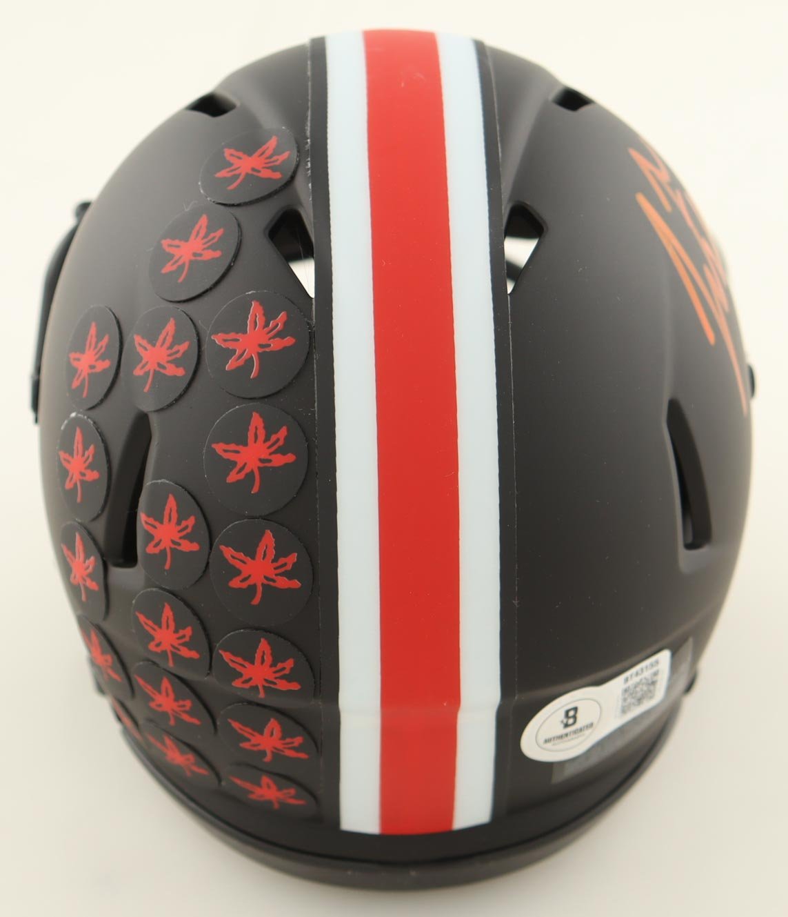 Justin Fields Signed Ohio State Buckeyes Eclipse Speed Mini Helmet Beckett (view 2)