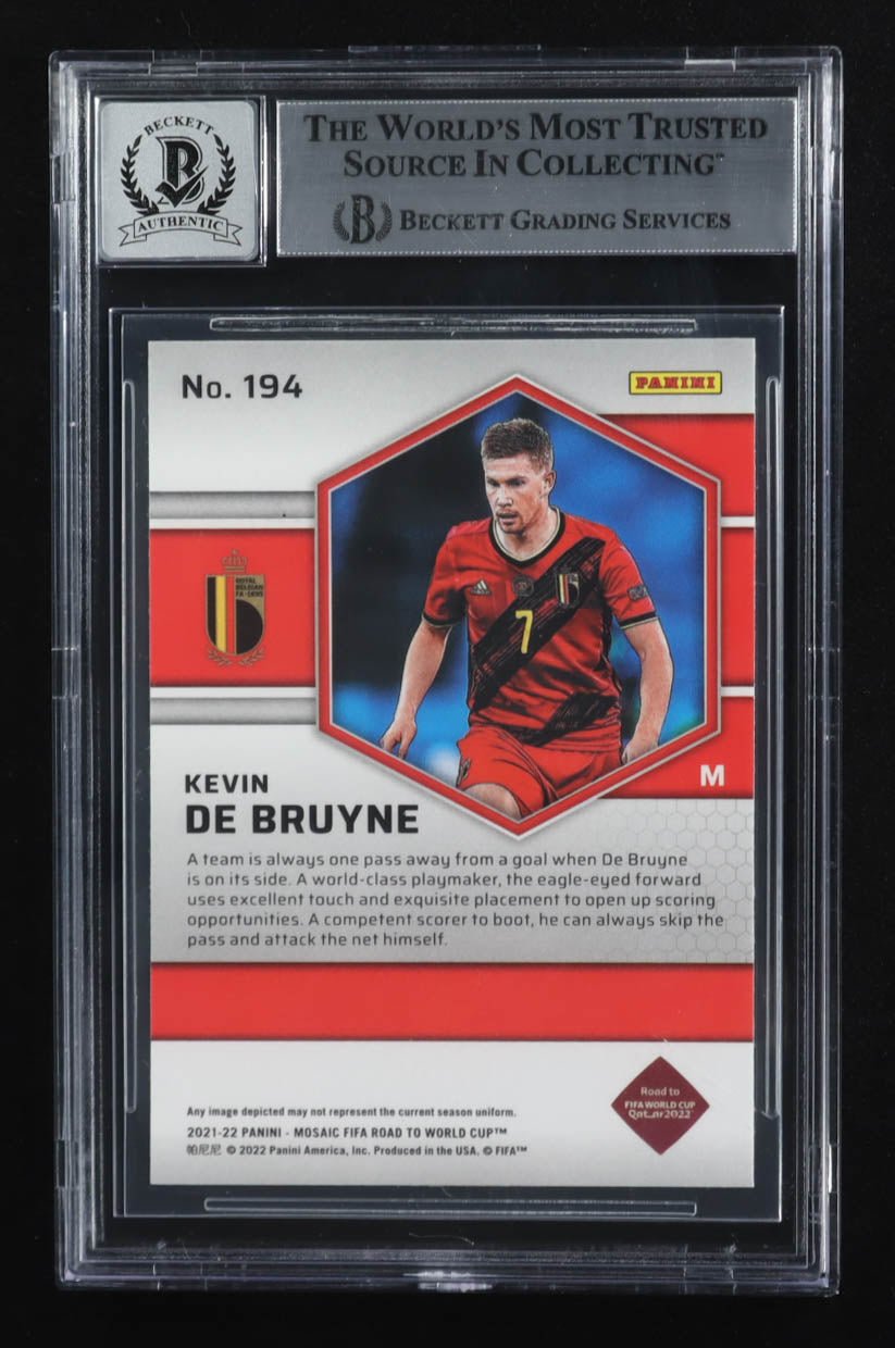 Kevin De Bruyne 2021 22 Panini Mosaic World Cup Signed Card - Price Is Right Miami