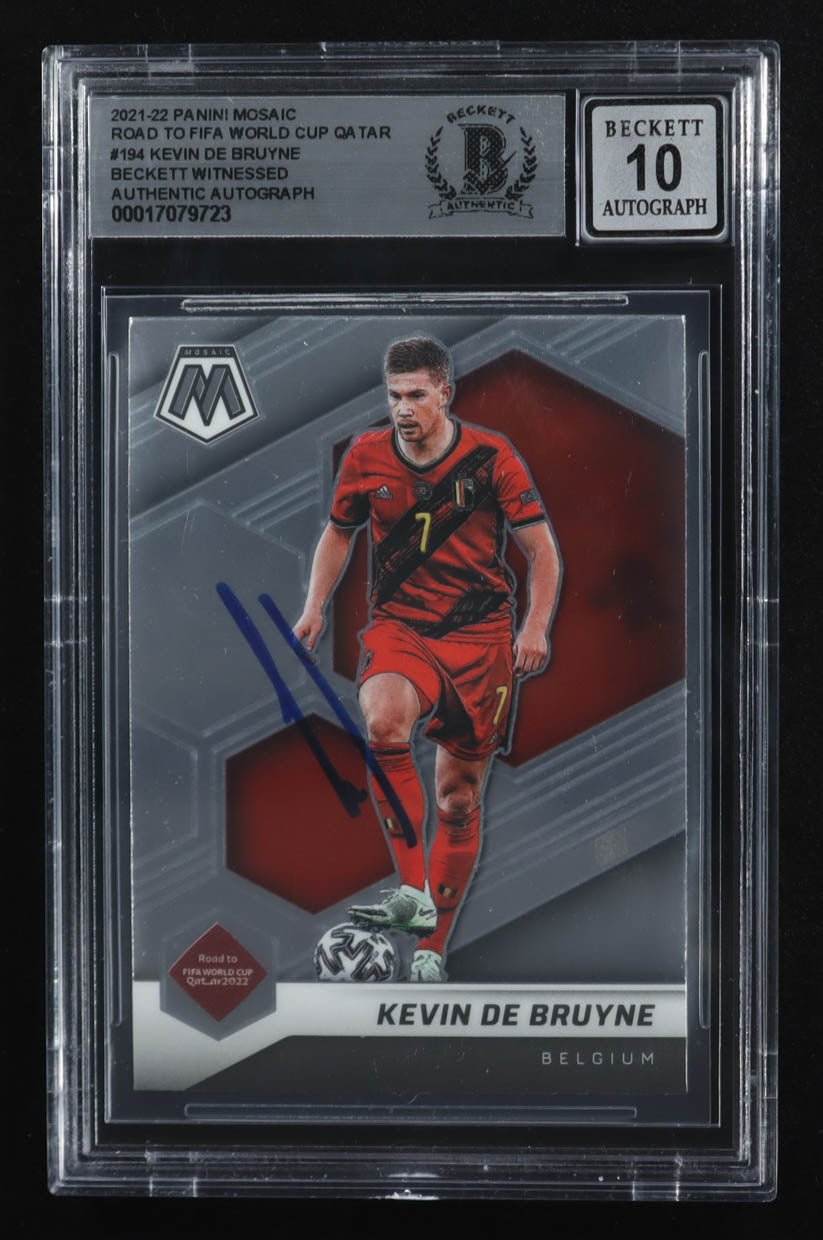 Kevin De Bruyne 2021 22 Panini Mosaic World Cup Signed Card - Price Is Right Miami