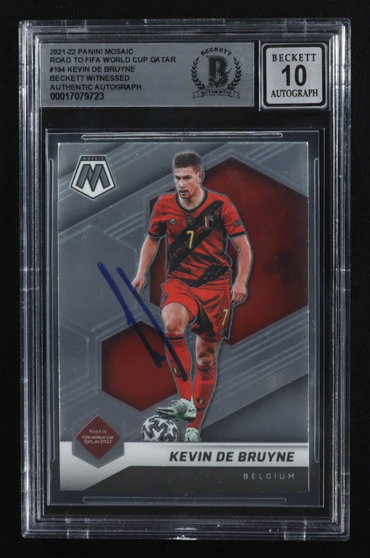 Kevin De Bruyne 2021 22 Panini Mosaic World Cup Signed Card - Price Is Right Miami