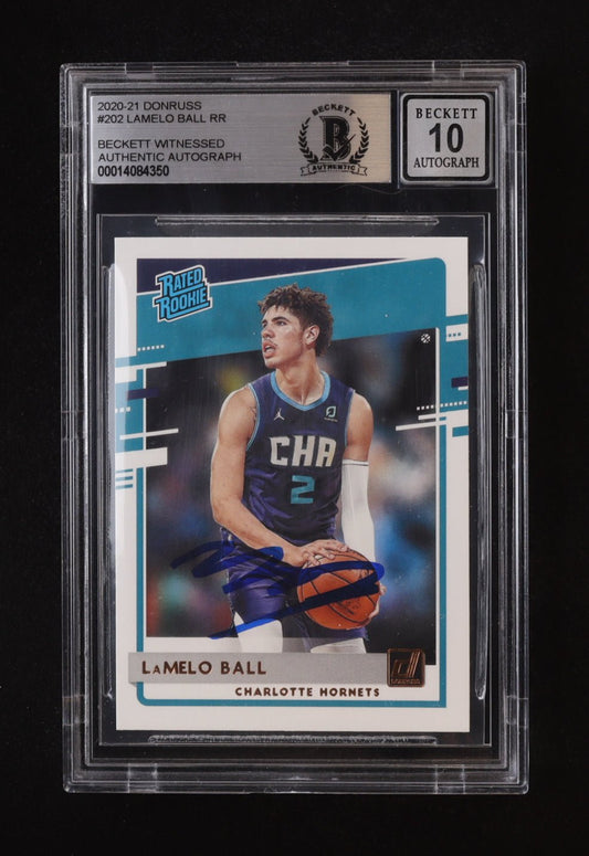 LaMelo Ball 2020 21 Donruss Rookie Card Autographed Beckett - Price Is Right Miami