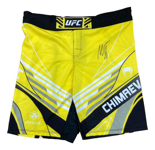 Khamzat Chimaev Signed UFC Fight Trunks (PSA)