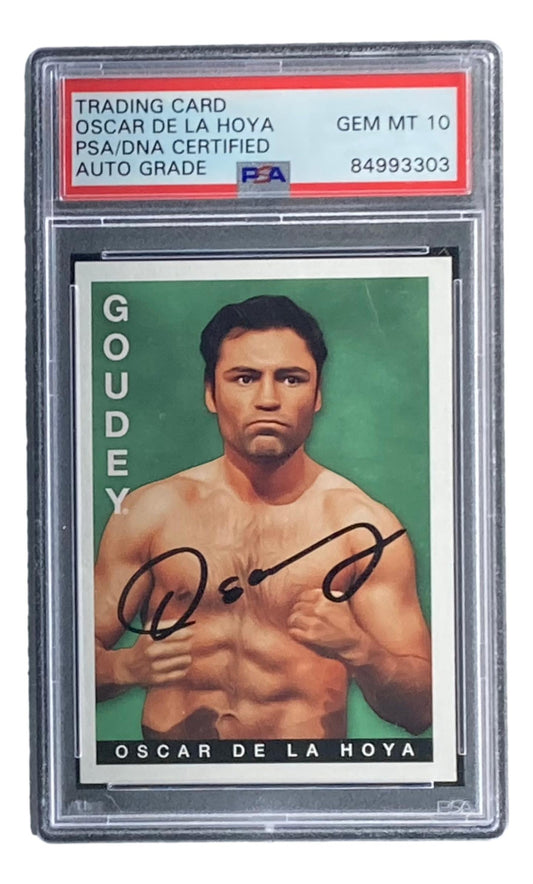 Oscar De La Hoya Signed 2015 Upper Deck Goodwin Champions Goudey #27 (PSA | Autograph Graded 10)