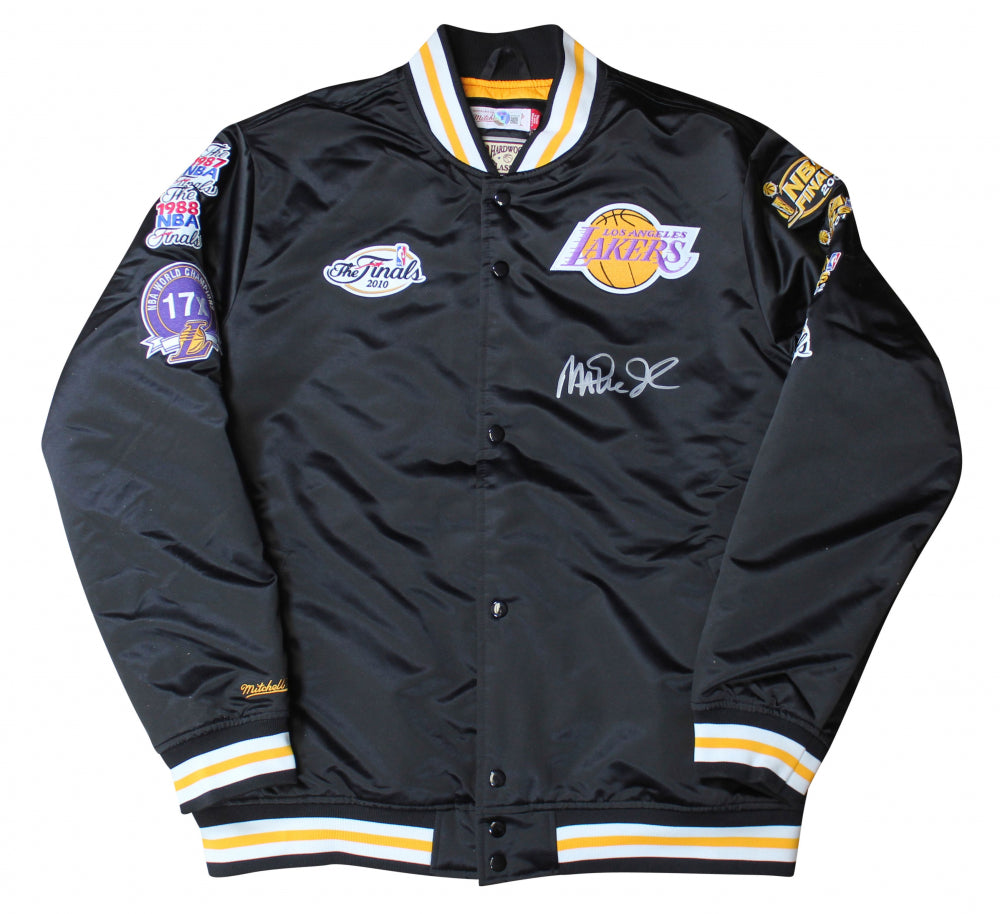 Magic Johnson Signed Mitchell & Ness Lakers Jacket (Beckett)