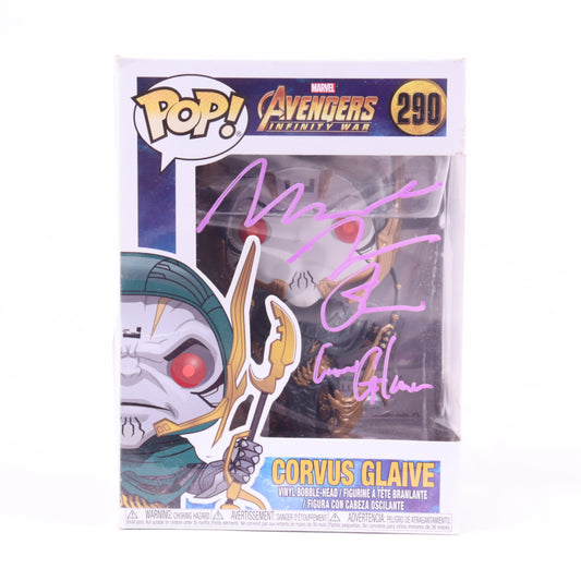 Michael James Shaw Signed "Avengers: Infinity War" #290 Corvus Glaive Funko Pop! Vinyl Figure Inscribed "Corvus Glaive" (JSA)