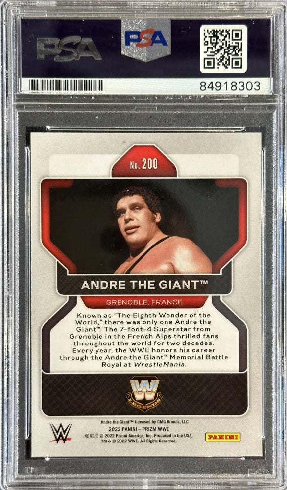 Robin Roussimoff Signed 2022 Panini Prizm WWE Andre the Giant #200 Inscribed 