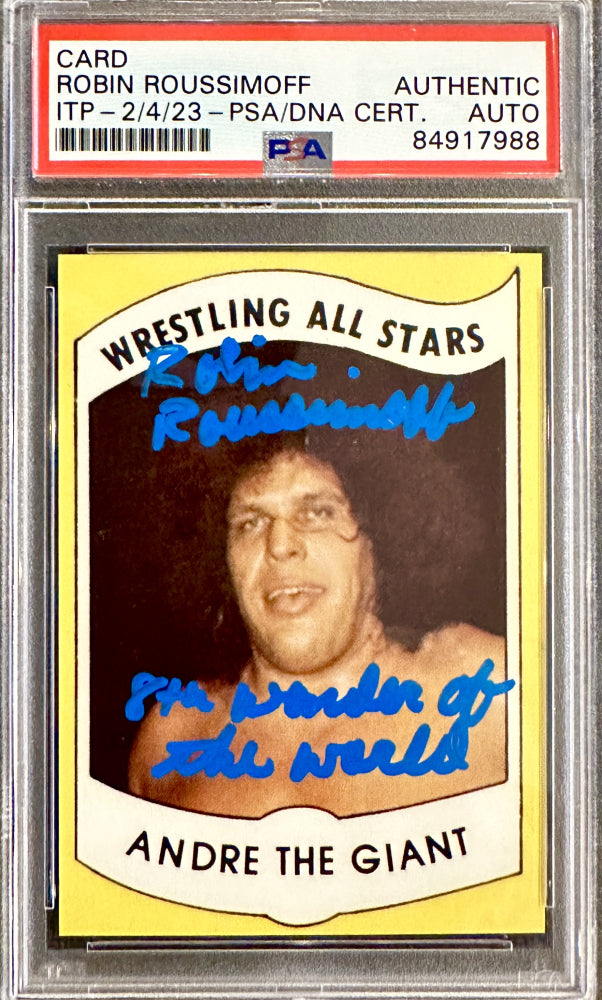 Robin Roussimoff Signed 1982 Wrestling All-Stars Japan Andre the Giant Inscribed 