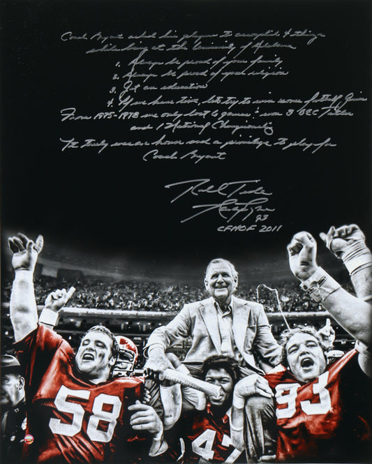 Marty Lyons Signed Alabama Crimson Tide 16x20 Photo With Extensive Inscription (Steiner)