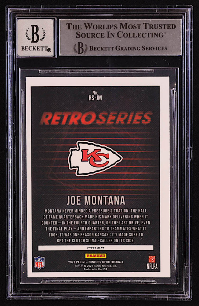 Joe Montana Signed 2021 Donruss Optic Retro Series #1 (BGS | Autograph Graded BGS 10)