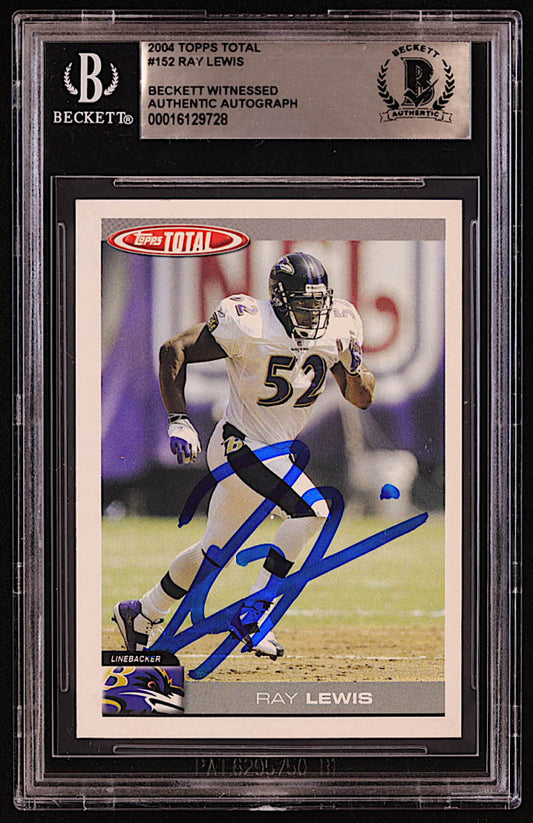 Ray Lewis Signed 2004 Topps Total #152 (BGS)