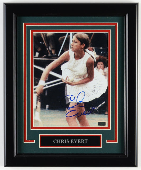 Chris Evert Signed Custom Framed Photo Display (Palm Beach)